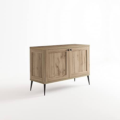 ARHome Madia, 120 x 45 x 84, Rovere Rustico, Credenza 2 Ante, Made in Italy