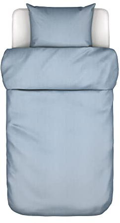 Marc O Polo Leinen Bettwäsche Valka Powder-Blue, 1 Bettbezug 135 x 200 cm + 1 Kissenbezug 80 x 80 cm