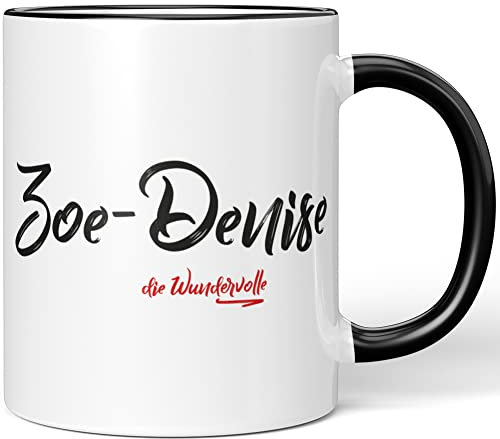 JUNIWORDS Tasse, Zoe-Denise, die Wundervolle, Schwarz (5314229)