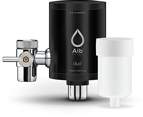 Alb Filter DUO NANO Wasserfilter Wasserhahn Edelstahl Schwarz + PROTECT