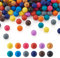 Beadthoven Lot de 120 perles rondes en silicone opaque pour la fabrication de bijoux, porte-clés et loisirs créatifs - 12 couleurs - 12 mm