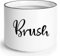 Ceramic Dish Brush Holder, Farmhouse Scrub Brush Holder Dishwashing Brush Stand, Soap Dispensing Kitchen Brushes Holder, Easy to Clean, 8 oz (White)