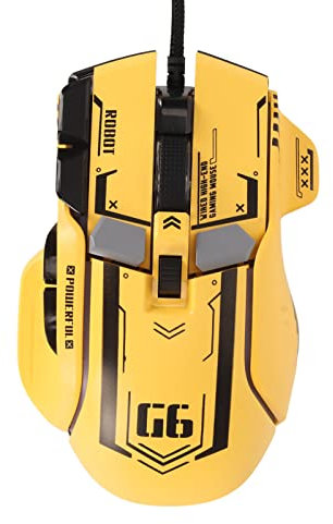 Wired Gaming Mouse, 12800DPI Wired Optical Gamer Mouse with 10 Programmable Buttons, 13 Backlit Modes RGB Gaming Mice, Ergonomic Computer USB Mouse for PC Laptop (Yellow)