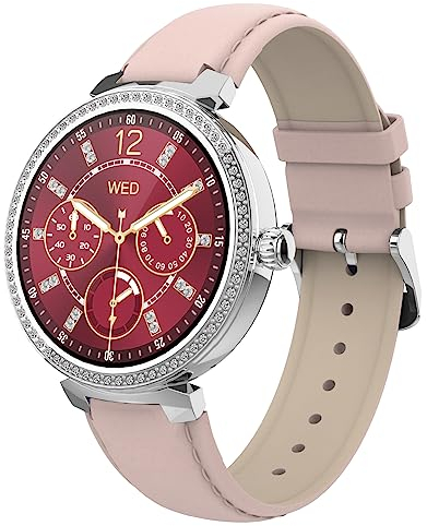 SMARTY2.0 - Smartwatch SW062B - Rosa/Rosso - Chiamata Bluetooth, Controllo del Sonno, cardio Frequenza Real-Time, Resistenza all'Acqua IP67 - Cinturino in PU - Dimensioni 39.8 x 10.5 mm (Rosa/Rosso)