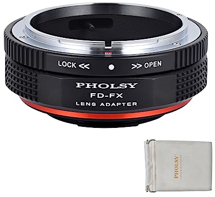 PHOLSY Objektivadapter FD auf FX Mount Adapter mit Blendenhebel für Canon FD FL Objektiv auf FX Mount Kameras Kompatibel mit Fujifilm X-H2S X-Pro3 X-T5 X-T4 X-S20 X-S10 X-T30II X-E4, FD auf Fuji X