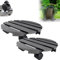 XMTECH Lot de 2 roulettes pour plantes en WPC - Résistantes aux intempéries - Charge maximale : 100 kg - Diamètre : 30 cm - Pour l'extérieur et l'intérieur - Planche à roulettes - Ronds - Anthracite