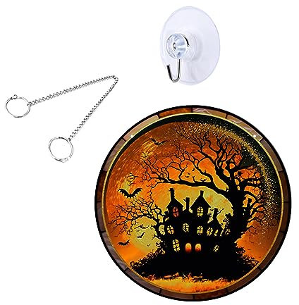 Hübsches Halloween-Türschild, Wanddekoration, Hängedekoration, Halloween-Wanddekoration, Anhänger für Heimdekoration Windspiel Garten Metall (Pink, One Size)