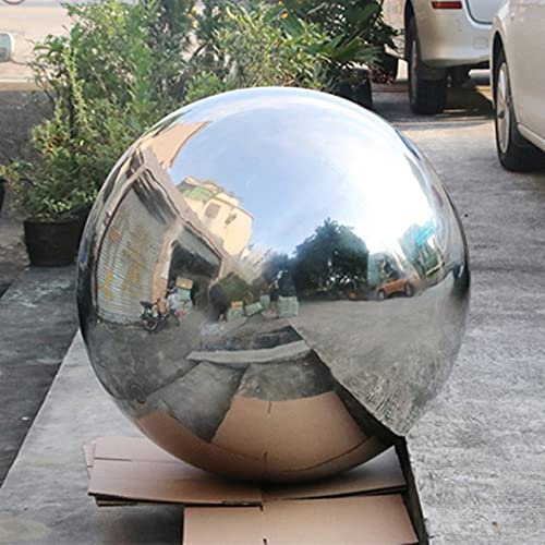 Boule creuse polie miroir, sphère de jardin réfléchissante, boule en acier inoxydable, sphère de miroir, boule creuse de décoration pour ornement de jardin, décoration de la maison (taille 300 mm) (t