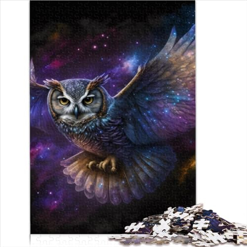 1000 Teile Puzzles Tier Eule Kreative quadratische Puzzles für Erwachsene und Kinder Holzpuzzles Anspruchsvolles Spiel 75x50cm