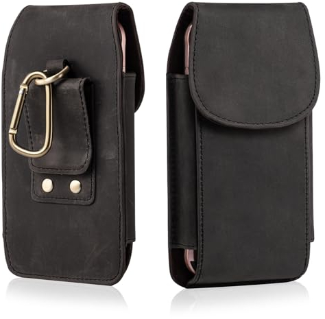 hengwin Leder Handy Holster Fall Taille Gürtel Tasche für iPhone 16 Pro Max/16Plus iPhone 15 14 13 12 11 Pro Max/Samsung Galaxy S25 S24 S23 S22 S21 Ultra S25+ A54 A13 F06 A06 5G Handys (Grau)