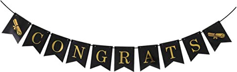 Warmhm Dekorationen Graduation Congrats Banner Papier Banner Gold Buchstaben Für Graduation Party Dekorationen