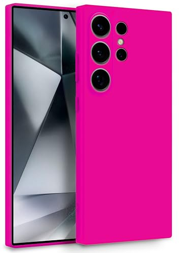 MyGadget Cover per Samsung Galaxy S24 Ultra - Custodia in Silicone Morbido a Doppio Strato – Case con Protezione Fotocamera & Fodera Interna Antigraffio - Magenta Rosso