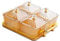 F Fityle Plats de Service divisés, 4 Compartiments, Assiette de Fruits secs, Bols Amovibles avec Couvercle, Plateau de collation pour Bonbons, Noix, Mariage, Brun