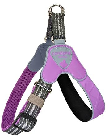 Coralpina - Verstellbares Brustgeschirr von Faloria für Hunde mit verschiedenen Hals- und Brustdurchmessern, weich und langlebig, beschädigt das Haar nicht und behindert die Bewegungen nicht, Farbe