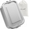 WELLGRO Fiambrera cuadrada de acero inoxidable, 550 ml, 850 ml, 1400 ml, 2400 ml, a prueba de fugas, de metal, capacidad: 850 ml