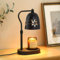 Kerzenwärmer Lampe mit 3 Glühbirnen - Upgraded Print Cutout Design, Kerzenlampe mit Timer & Dimmer, Höhenverstellbare Home Decor Lampe, Metall Kerzenlampe für Jar Candles (Schwarz)