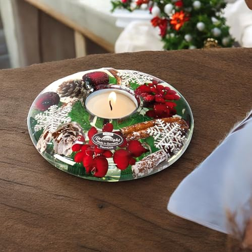 CULT at home Dreamlight Teelichthalter Deko Weihnachten – Traumlicht Teelichter Glas X Mas Snowflake Schneeflocke - Ø 12 cm Höhe 5 cm