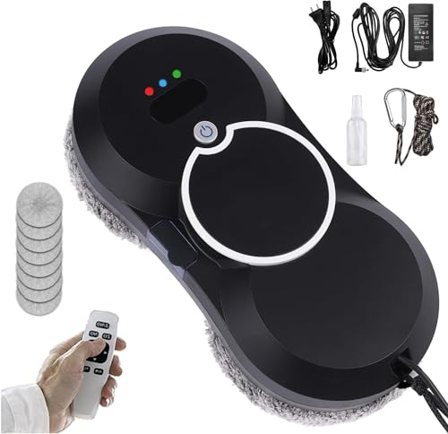 Window Cleaner Robot,Automatic Electric Intelligent Window Cleaner Robot with Water Spray,Remote Control Window Cleaner,with 5600pa Strong Suction,Smart Window Vacuum Cleaner Machine for Outdoor/Indoo