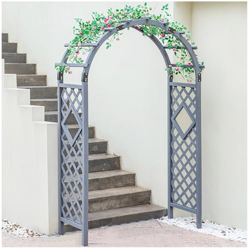 Gartenbogen Holz Rosenbogen Torbogen Rankgitter Rosengestell Rankbogen Rankhilfe Für Kletterpflanzen,120x217cm,140x227cm,160x23cm(120cm W x 217cm H)
