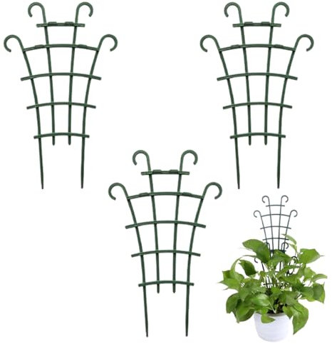 Supporto per Piante Rampicanti,3 Pezzi Tralicci Rampicanti,Supporto per Piante da Giardino,Traliccio per Piante Rampicanti,Riutilizzabili a Lungo Termine,Supporto per Piante in Vaso,per Fiori,Gabbie