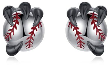 ZIPPICE Baseball Ohrringe für Damen 925 Sterling Silber Drachen Ohrringe Baseball Ohrstecker Drachenklaue Ohrstecker Geschenke für Sportfans Schmuck für Damen Frauen