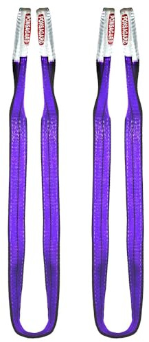 PONSA - Hebeband - Hochwertiger Hebegurt aus Polyester mit Patentiertes System PONSAGARD, mit Abrieb - und Schnittschutz - Sicher Rundschlinge - EN 1492-1 (1000 kg / 1 Tonne / 3 Meter (Pack 2 STK.))