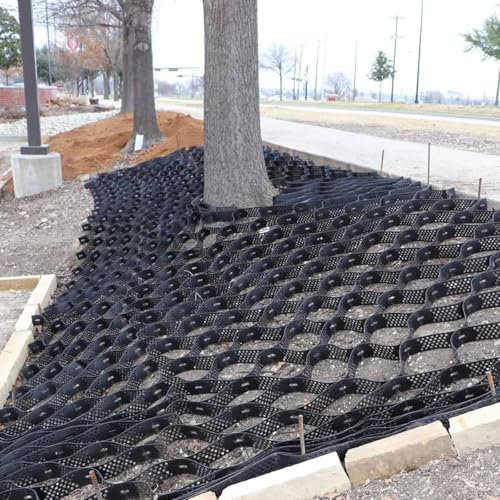 Kiesgitter Kiesmatten Kieswaben 5 Cm Kiesgitter Mit Anker, Waben-Bodengitter, Robustes Stabilisator-Set Für Auffüllen Von Boden, Beton, Kieselsteinen, Asphalt, Geogitter, Steiles Hanggitter(2m x 10m (