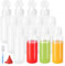 YBCPACK 12 Pack 250ml Heat-Resistant Plastic Juice Bottles with Flip Covers, Reusable 8 oz Bulk Plastic Smoothie Bottle, Empty Milk Bottles(Dishwasher Safe)