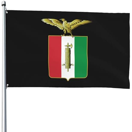 Bandera Escudo De Armas De La República Social Italiana Bandera De Jardín Ligero Flag Resistente A La Intemperie Banderas Para Exterior Fiestas Interior 152X90Cm