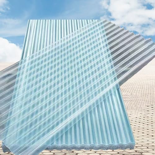 Transparente Wellplatte,2mm 6pcs FRP-Tageslichtplatten,Glasfaser-Tageslichtplatten,UV-beständige Dachplatten,UV-Beständige Gewächshausplatten,Wetterfest Dachpaneele(Wave clear,35*75in/88*190cm)