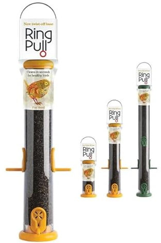 Wiggly Wigglers Bird Feeder Niger Seed Birdfeeder Heavy Duty Hanging Feeders Birdfeeder For Garden Wild Birds (Small - 0.5 Litre Capacity | 2 Ports | 18 Cm Tube Height)