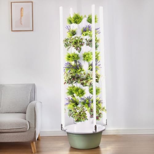 Hydroponic Growing System 20/28/36 Pods - hydroponik-turm, garten-hydrokultur-anbausystem Vertikal Hydroponik Turm Garten Aeroponics Growing Kit für Kräuter, Obst und Gemüse,9Layer