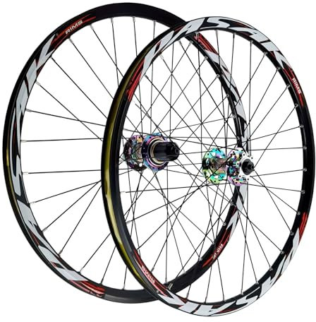 LYYCX Mountainbike Laufradsatz 26/27.5/29, 32H HG Hubs Fahrrad Vorderrad Hinten Scheibenbremse Quick Release, Doppelwandige Aluminiumfelge, passend für 1.25-2.25 Reifen(1 Pair Wheels_27.5 inch)