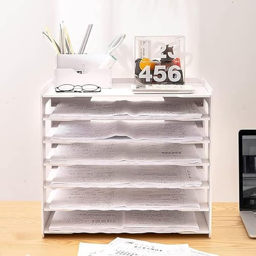 Generisch Extra großer A3-Papierschrank für Büro und Schule Weißes Büroregal Büroschreibwarenfach ZeitungsständerWhite,L