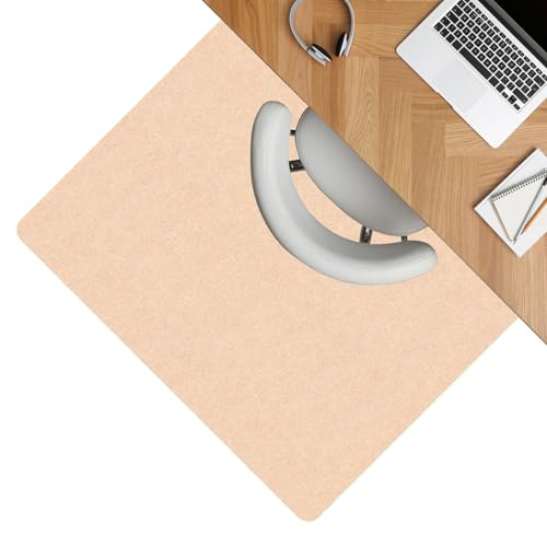 ANRO Bodenschutzmatte Bürostuhl Creme selbsthaftend 90 x 120 cm | Für Parkett & Laminat · Rutschfest · Leise beim Rollen · Schont den Boden · Zuschneidbar
