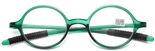 Lanomi Lesebrille Damen Herren Unisex Retro sehr Leicht Runde Sehhilfe Lesehilfe Kleine Vollrandbrille Nerd Brille