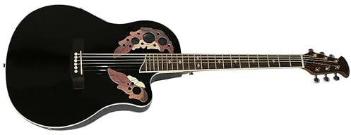 Santander Akustik Western Roundback Gitarre, Cutaway Tonabnehmer Mahagoni (Schwarz)