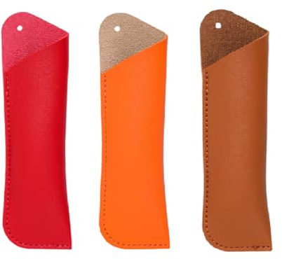YISENJEE Stifthülle Stifte Etui 3 Stücke Pu Leder Bleistift Fall Stift Abdeckung Schutzhülle Tragbare Geschenk