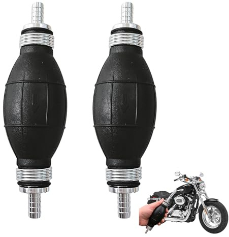 2 Pcs Bomba Manual de Combustible 8mm, Pera de Cebado Gasoil, Bomba de Gasolina 8mm, Bomba de Agua Manual para Líquidos como Agua, Gasolina, Diésel y Mezclas de Aceite en Barcos, Motos y Coches
