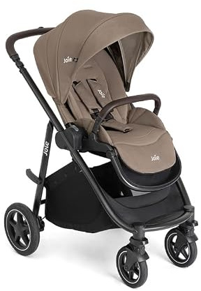 JOIE – VERSATRAX – Poussette naissance à 22 kg – Assise Réversible – Pliage 1 main – Roues Anti-Crevaison – Compatible Coque, nacelle – Habillage pluie, adaptateurs et porte-gobelet inclus – Cashew