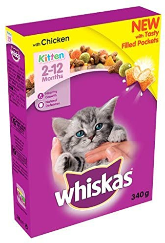 Whiskas Junior, Dry Food for Kittens (2-12 Months), with Chicken, 340g