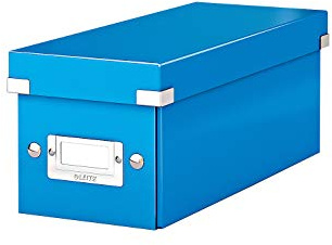 LEITZ® CD Archivbox Click + Store, für min. 30 CDs, Karton, mit Etikettenhalter blau