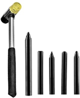 GS, kit di riparazione fai da te per ammaccature da 6 pezzi, martello in gomma con 5 punte in nylon, set di strumenti