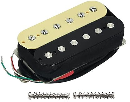 FLEOR Guitare électrique Micros Humbucker Manche Alnico 5 Micro (crème + noir)