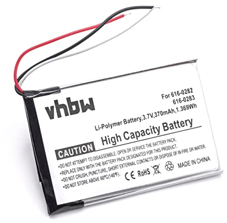 vhbw 1x Batterie Compatible avec Apple iPod Nano 2G, A1199, 2e gen., MA004LL/A, MA005LL/A Lecteur de Musique MP3 (400mAh, 3,7V, Li-polymère)