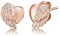 Engelsrufer Damen Ohrringe Ohrstecker Herzflügel aus rosévergoldetem Sterling Silber, Steckverschluss, besetzt mit 6 weißen Zirkonia Steinen, nickelfrei, 9mm, ERE-LILHEARTWING-STR