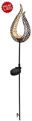 Näve Leuchten 5206302 LED-Solar Erdspieß Flamme, Metall, Schwarz, 90 x 16 x 6 cm