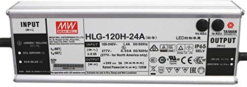 HLG-120H-24A: MEAN WELL LED-Treiber 120W, 24V, IP65, einstellbare Spannung und Stromstärke (24V 120W)