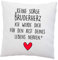 LIEBTASTISCH Liebes Kissenbezug mit Spruch ''Keine Sorge, Bruderherz. Ich werde Dich für den Rest deines Lebens Nerven.'' - Kissen-Hülle - Deko-Kissen - weiß 40cm x 40cm - Liebe - Bruder