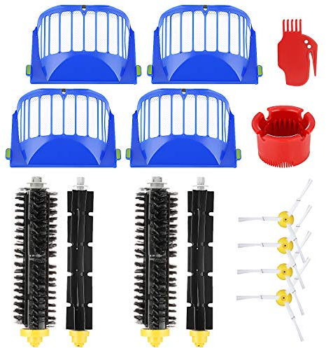 Isincer Accesorios de Repuesto para iRobot Roomba Serie 600 605 615 616 620 621 630 635 650 652 660 665 680 690 695, Cepillos y filtros de Repuesto con Tornillos para Robot Aspirador